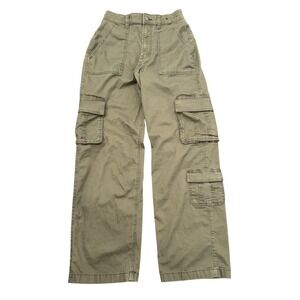 Hollister Ultra High Rise Baggy Cargo Pants Olive Green Women W24 0R
